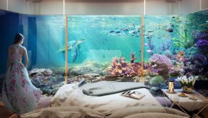 the floating seahorse tzar edition bedroom خانه های زیر دریا با تکنولوژی مدرن ساختمان سازی