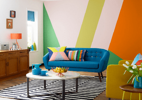 نقاشی دیوارها با رنگهای شاد