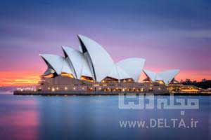 Sydney Opera House Dawn Long Exposure اپرای سیدنی ، چشم قاره استرالیا