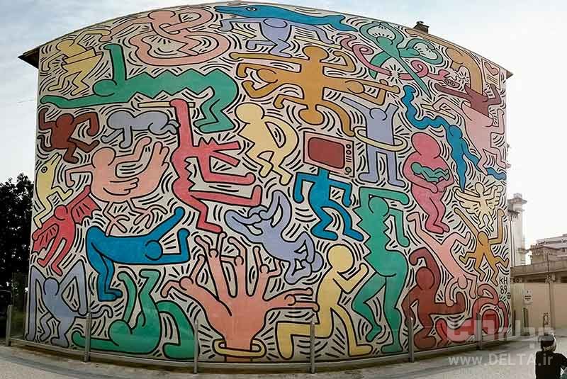 نقاشی دیواری کیت هرینگ جاذبه‌های پیزا