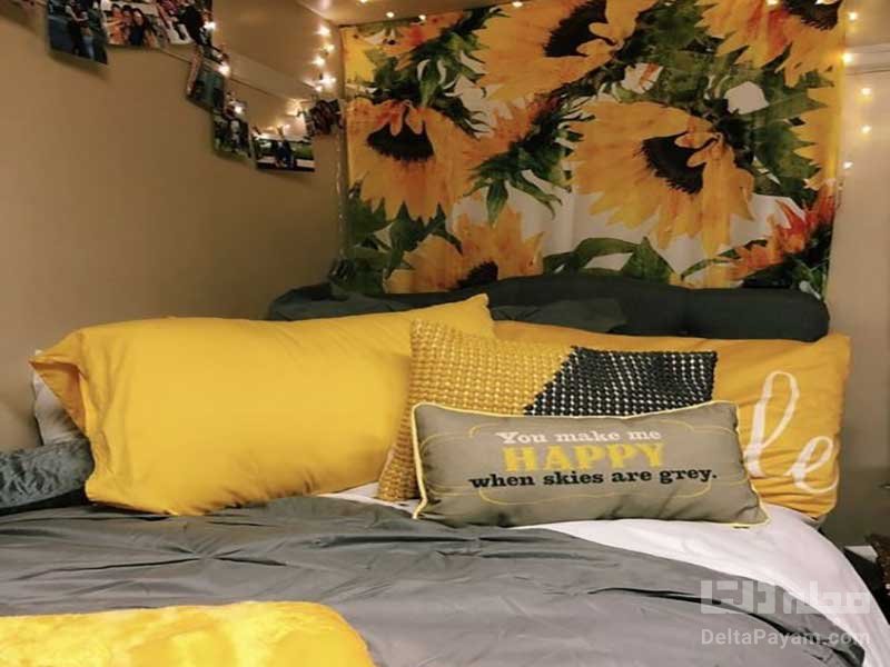 اتاق خواب زرد رنگ