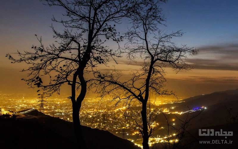 چشم انداز شب پارک جمشیدیه تهران