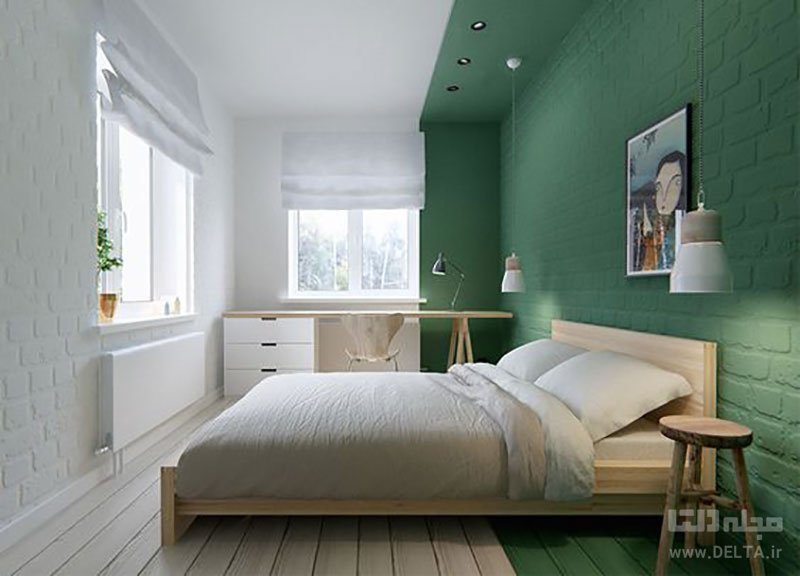 رنگ سبز در اتاق خواب