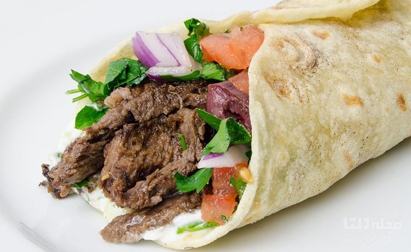 شاورما گوشت | طرز تهیه شاورما گوشت | شاورما گوشت خانگی | ساندویچ عربی |  مجله دلتا