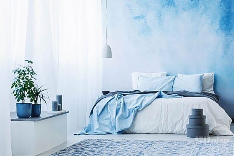 رنگ آبی در اتاق خواب