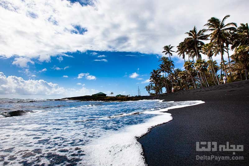 ساحل سیاه رنگ در هاوایی