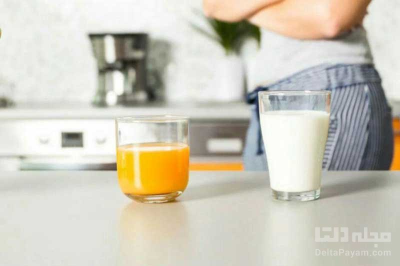 ضرر استفاده شیر با پرتقال