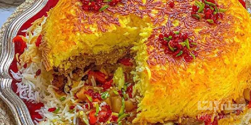 طرز تهیه ته چین کباب کوبیده 