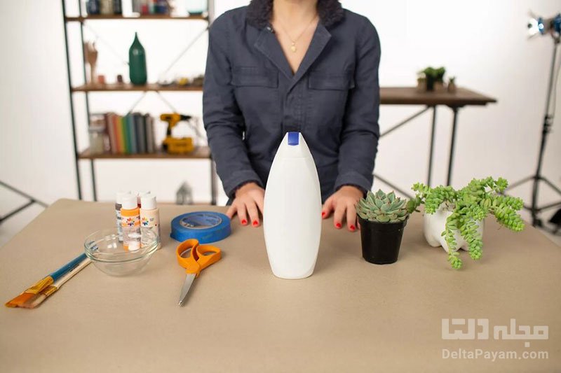 آموزش تبدیل بطری پلاستیکی به گلدان