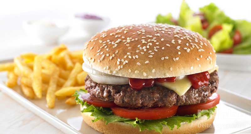 همبرگر خانگی با گوشت و سویا