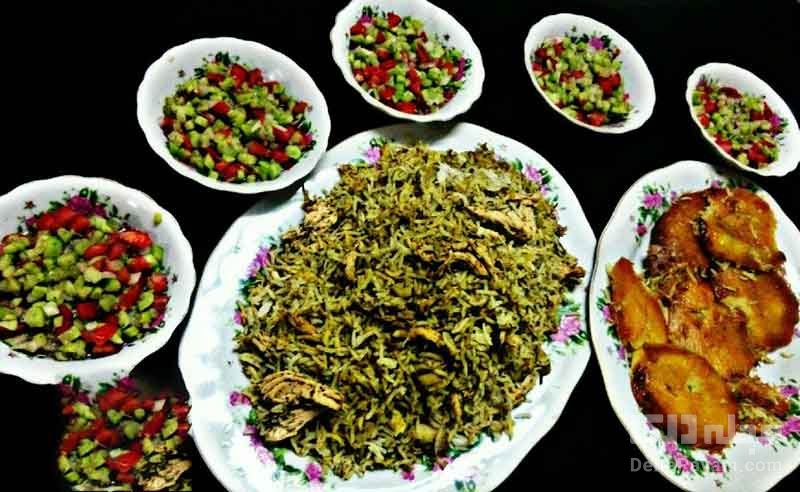 طرز تهیه باقالی پلو با مرغ ریش ریش