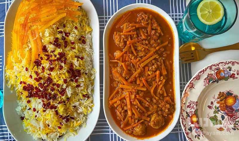 خورشت هویج با آلو بدون گوشت