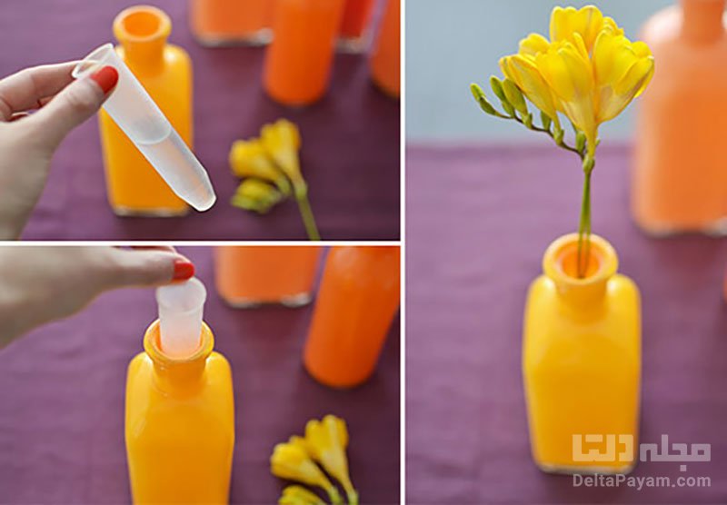 ایده های ساخت گلدان رنگی در منزل