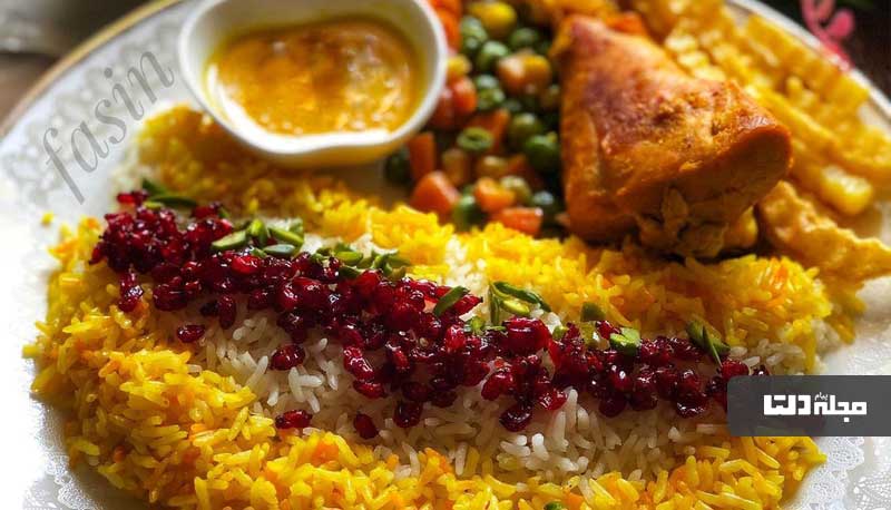 مرغ زعفرانی آبدار بدون رب